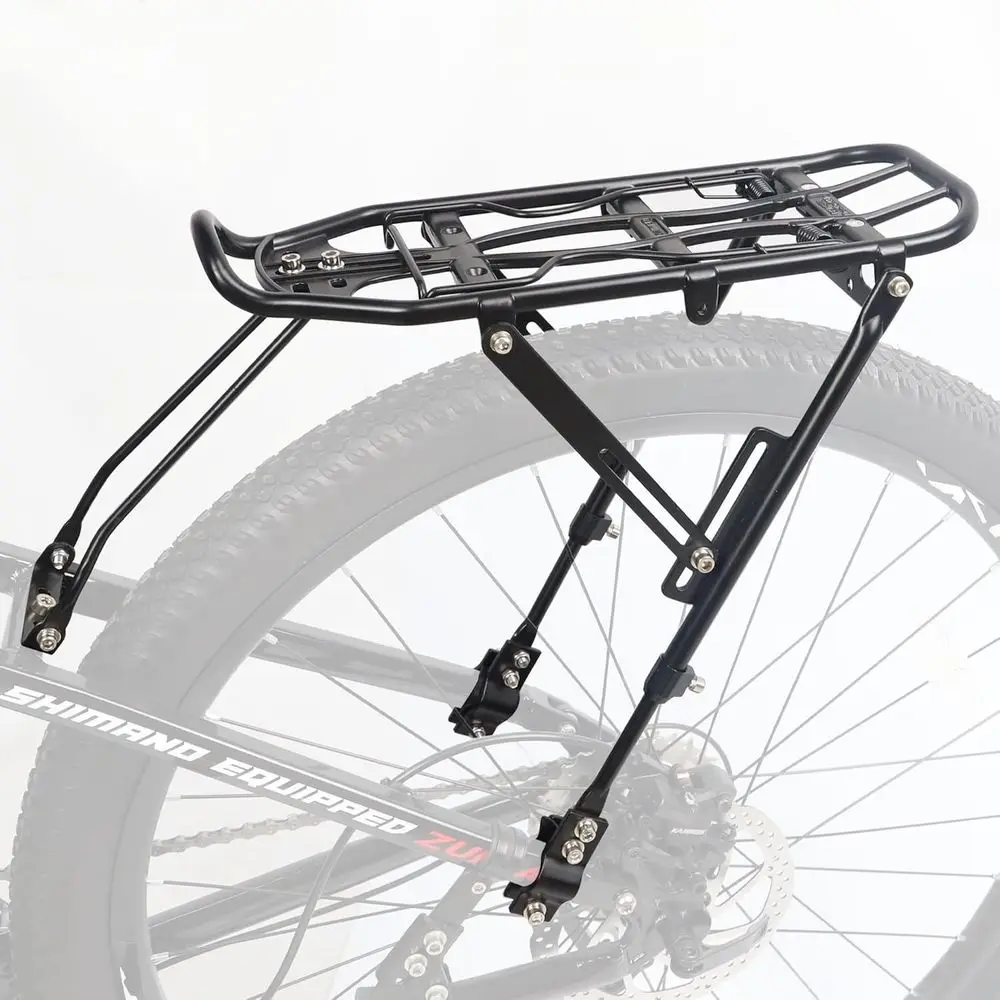 

Bike Rear Rack ycle Cargo Rack Aluminium Alloy Adjustable ycle Carrier Lage Rack or 24-29 Inch ycles, Mountain Bikes, MTB, Black