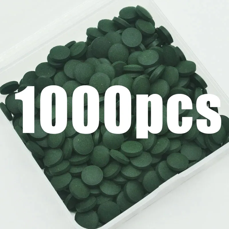 Tabletas de espirulina de alta pureza, 100-1000 unidades, enriquecimiento de algas marinas en espiral, comida para mascotas favorita, peces, cristal, camarones rojos, comida para peces, acuario