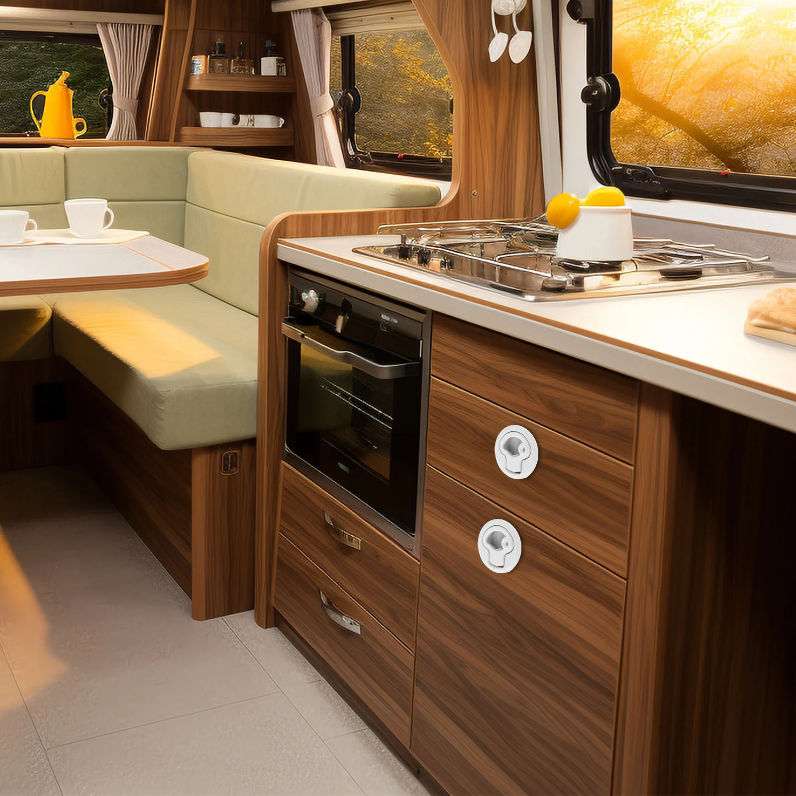 

2Pcs Embedded Flush Lock Key Cylinder Cabinet Lock for Ambulance Cabinet Rv Drawer Doors Plastic Latch Hatch Pull Latch Locks