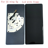 Original amoled For Lg Wing 5g Lcd Screen Display Touch Glass DIgitizer Frame LMF100N LM-F100N LM-F100V LM-F100