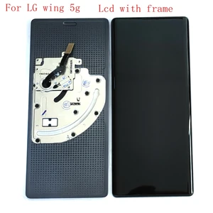 AMOLED Asli untuk Lg Wing 5g Tampilan Layar Lcd Bingkai Digitizer Kaca Sentuh LMF100N LM-F100N LM-F100V LM-F100 8 tampilan sayap lg penjualan terbaik - №