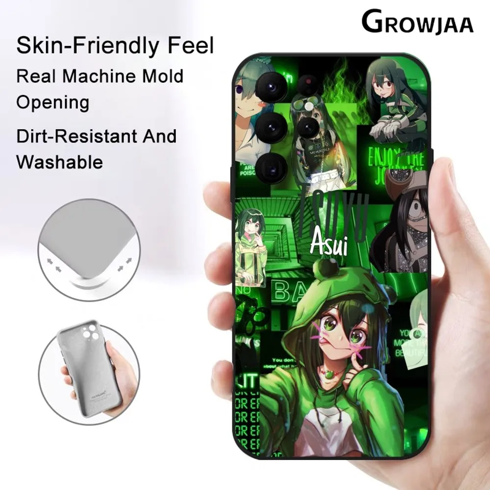 t-Tsuyu Asui Anime Girl Phone Case For Samsung Galaxy S25 S24 S22 S23 Ultra S21 S20 Plus 5G Protective Silicone Funda