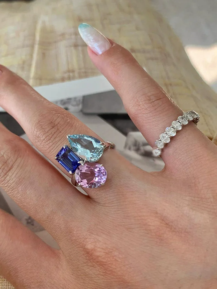 Hip Hop Unique Bling Zircon Adjustable Rings For Women Punk Fashion New Jewelry Accessories Gift Party Rock anillos mujer