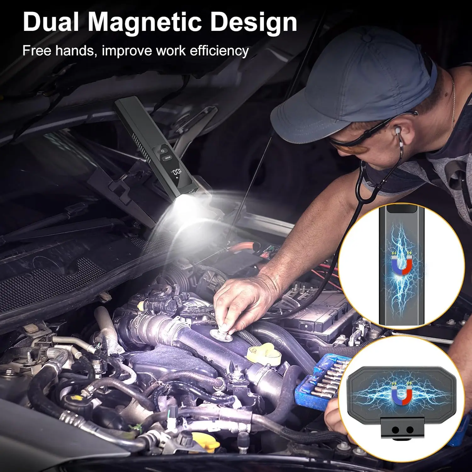 EDC مصباح يدوي مسطح 4 في 1 جيب مصباح يدوي مغناطيسي عالي التجويف ضوء العمل مع شعاع أخضر وضوء الأشعة فوق البنفسجية وضوء تحذير · تخفيضات ساخنة #6