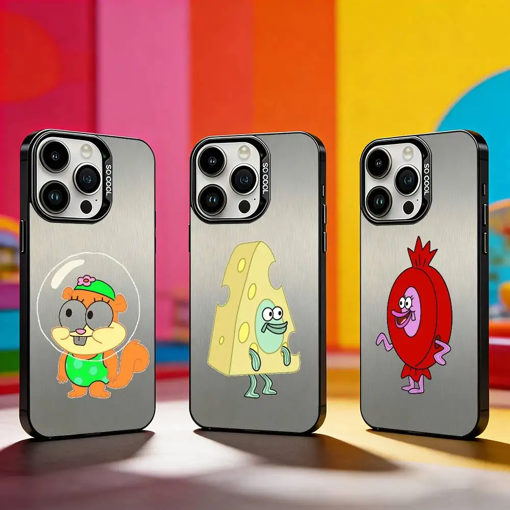 

Little Residents of Bikini Bottom Phone Case For iPhone 17,16,15,14,13,12,11 Plus,Pro Max,XS,Colored silver phone case