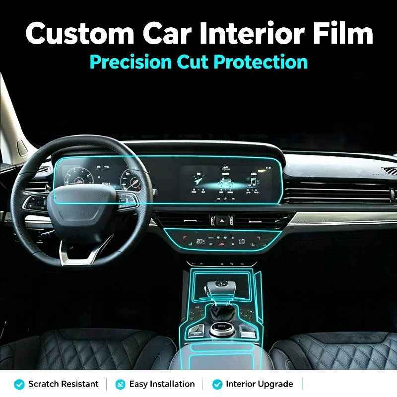 For 17-21 Hongqi HS5 Interior Protection Film Center Console Instrument Screen Interior Transparent Anti-Scratch Film