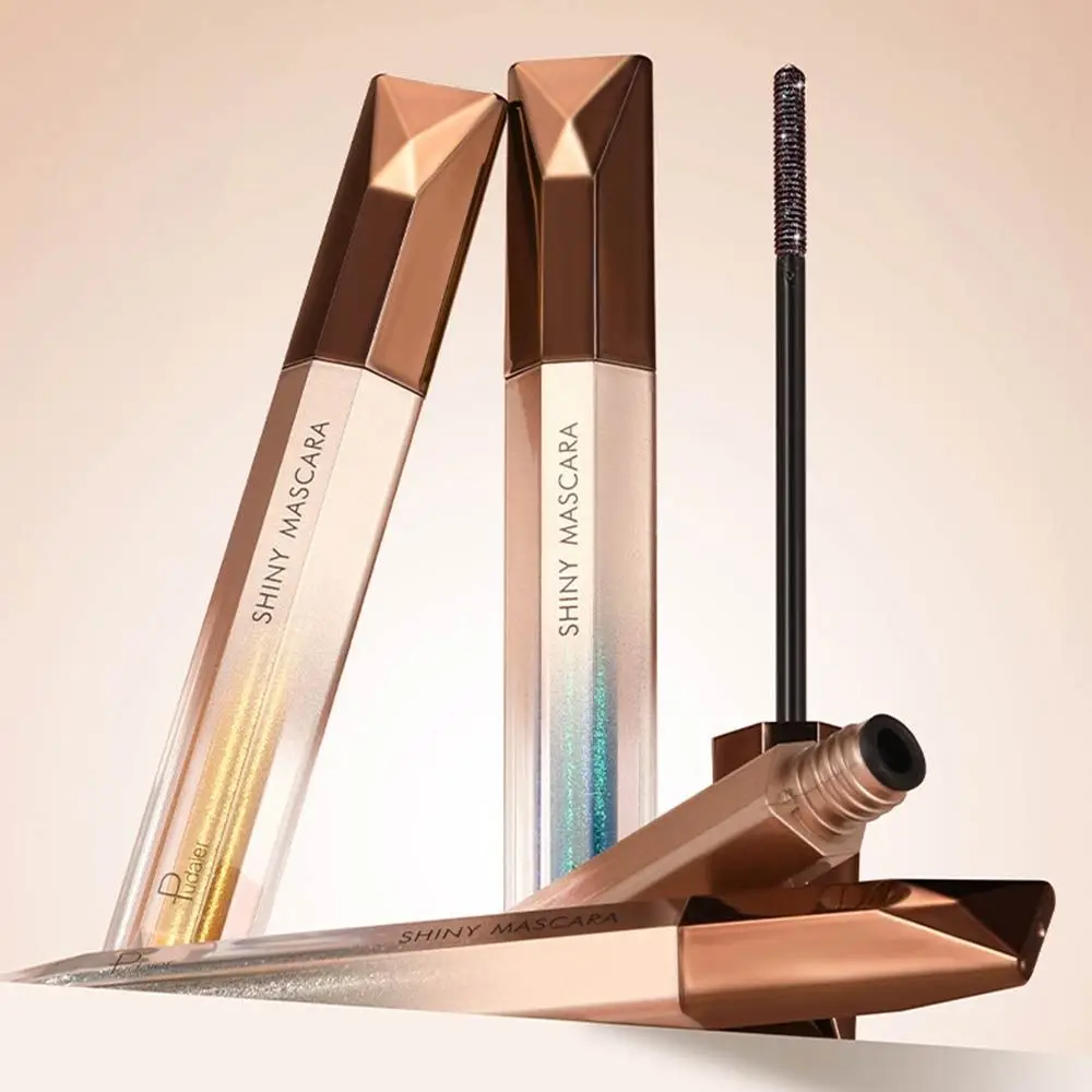 Perlglanz-Glitzer-Multicolor-Mascara, schweißfeste, wasserfeste Wimpernbasis, schlanke und gekräuselte, feine Kämmen, Curling-Mascara