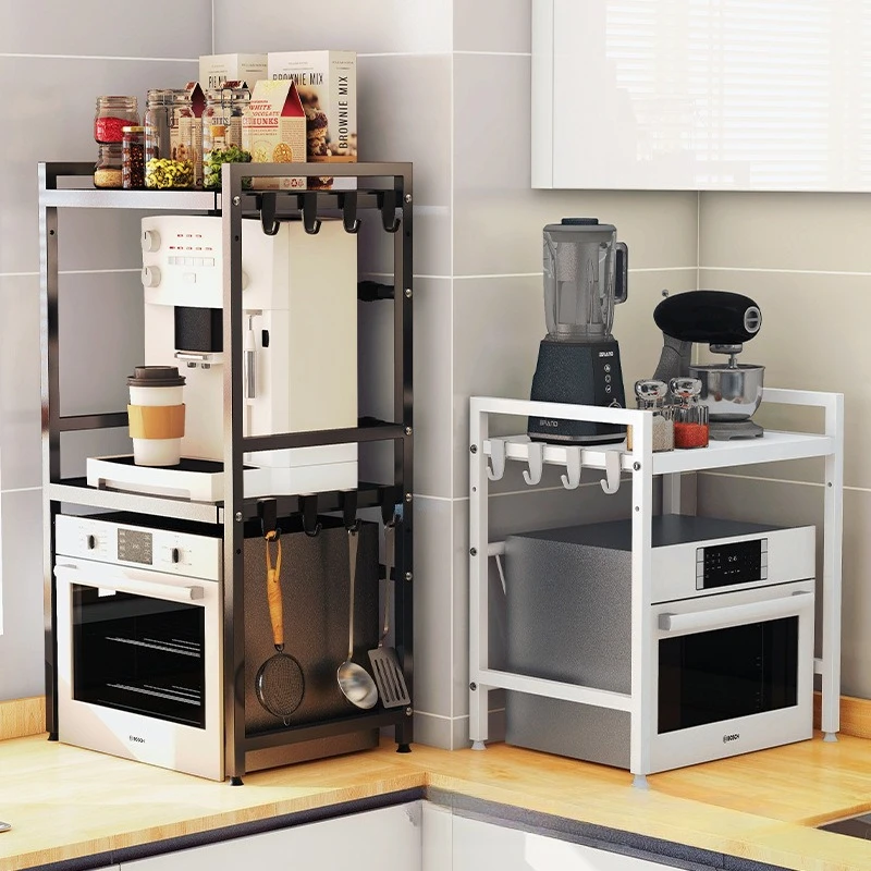 

Retractable microwave oven rack, countertop, kitchen floor-to-ceiling multi-layer oven rack, household storage microwave oven