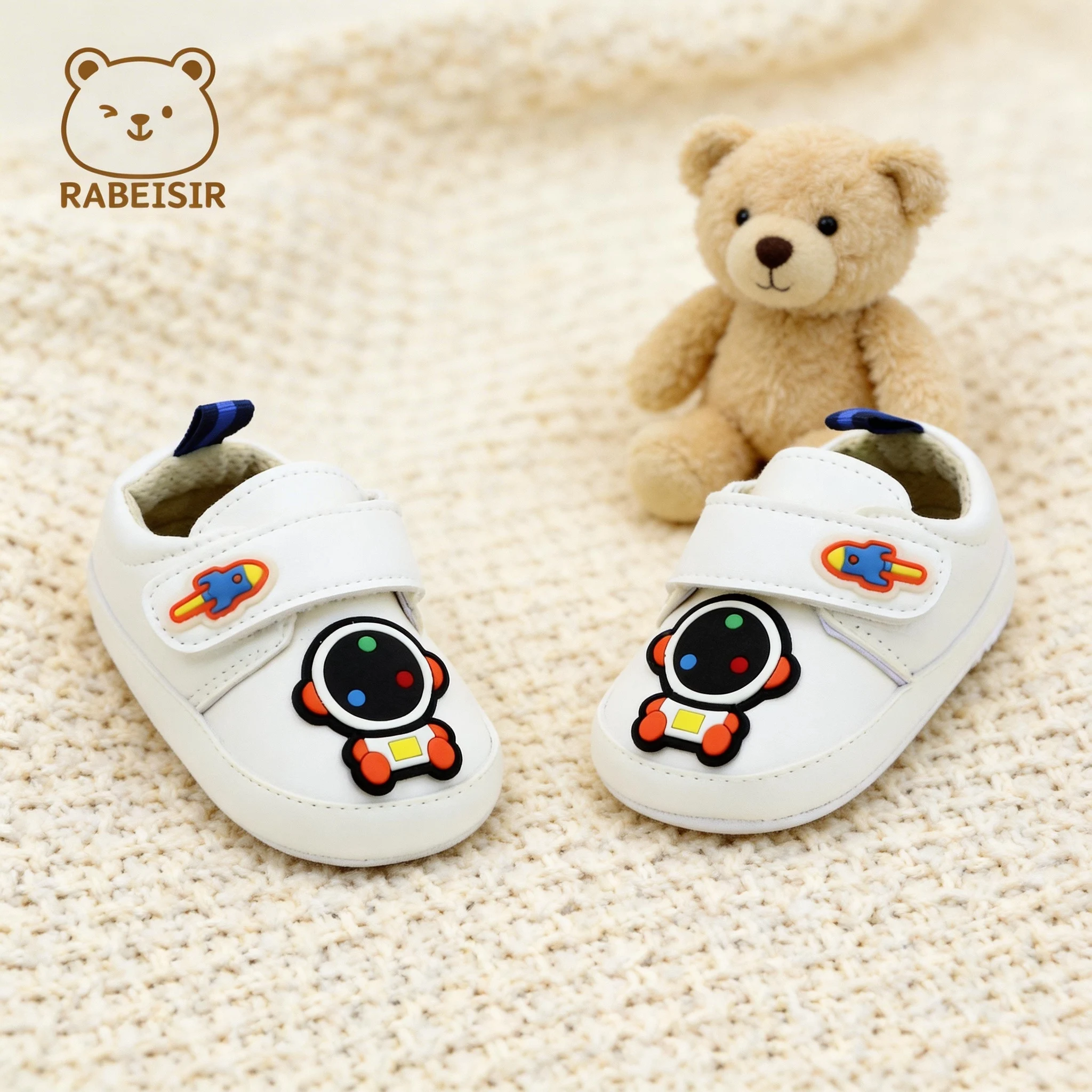 Frühlings- und Herbst-Babyschuhe, Freizeitschuhe für Jungen, Babyschuhe für 0-1,5 Jahre, weiche Sohle, rutschfest, Anti-Drop, Klettverschluss