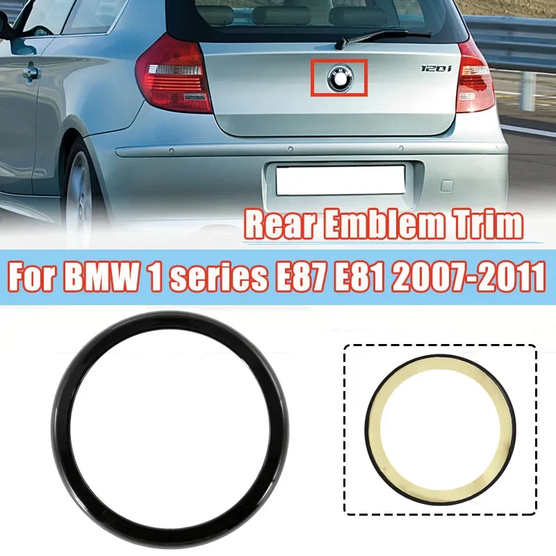 Voor BMW E87 E81 1 serie 2007-2011 Achterklep Achter Badge Ring Emblem Decoratie Trim Cover Zwart Achter Logo trim Body Frame