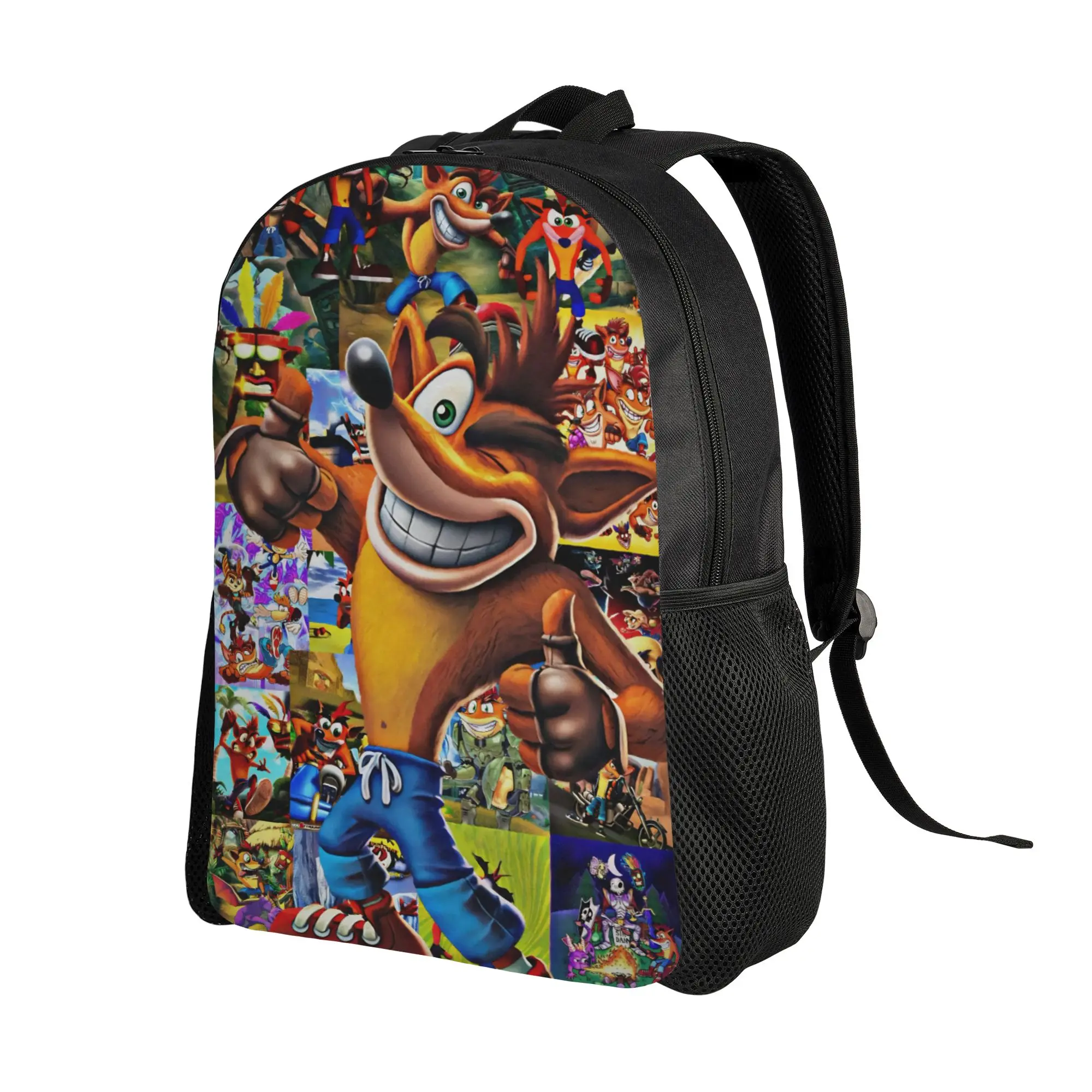 Crashd Bandicoots Game Backpack for Men Women Casual High School Work Daypack  College Canvas Bags Durable