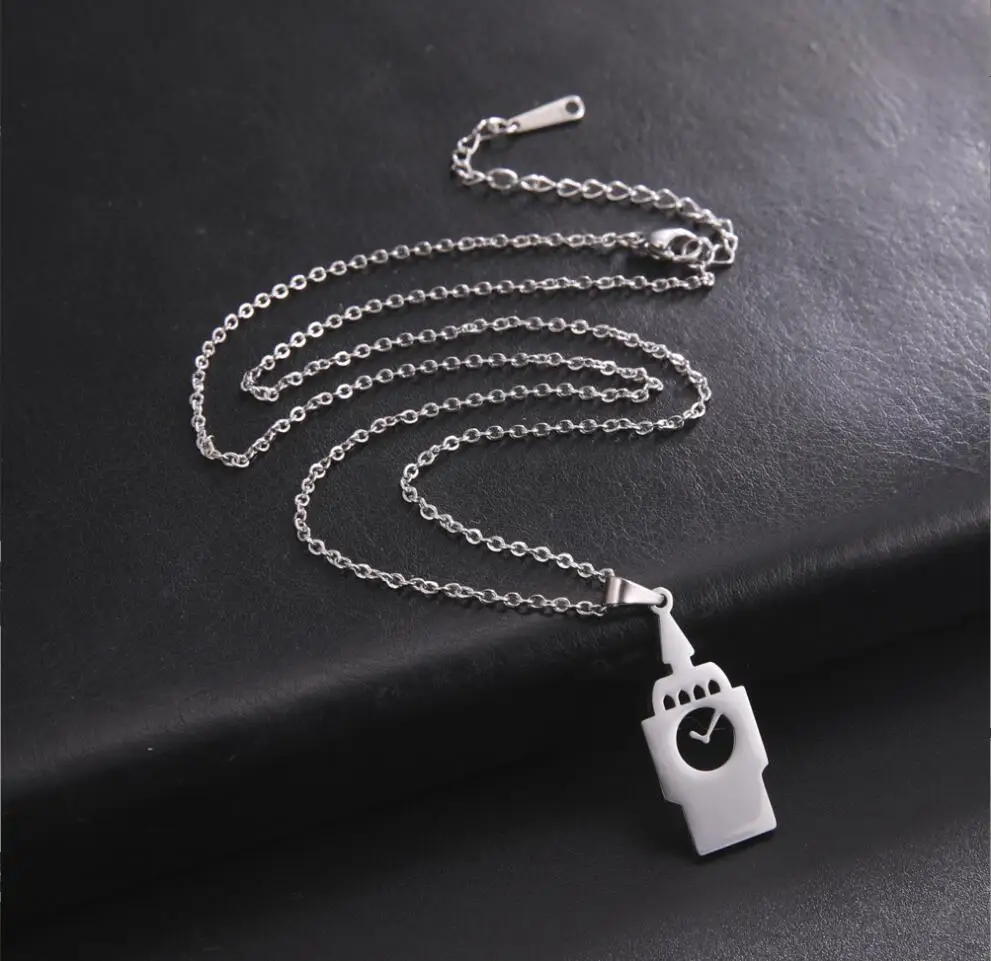 1PC Big Ben Necklace England Britain Chain London English Europe Travel Gift For Man Woman Hollow Stainless Steel Jewelry F1469