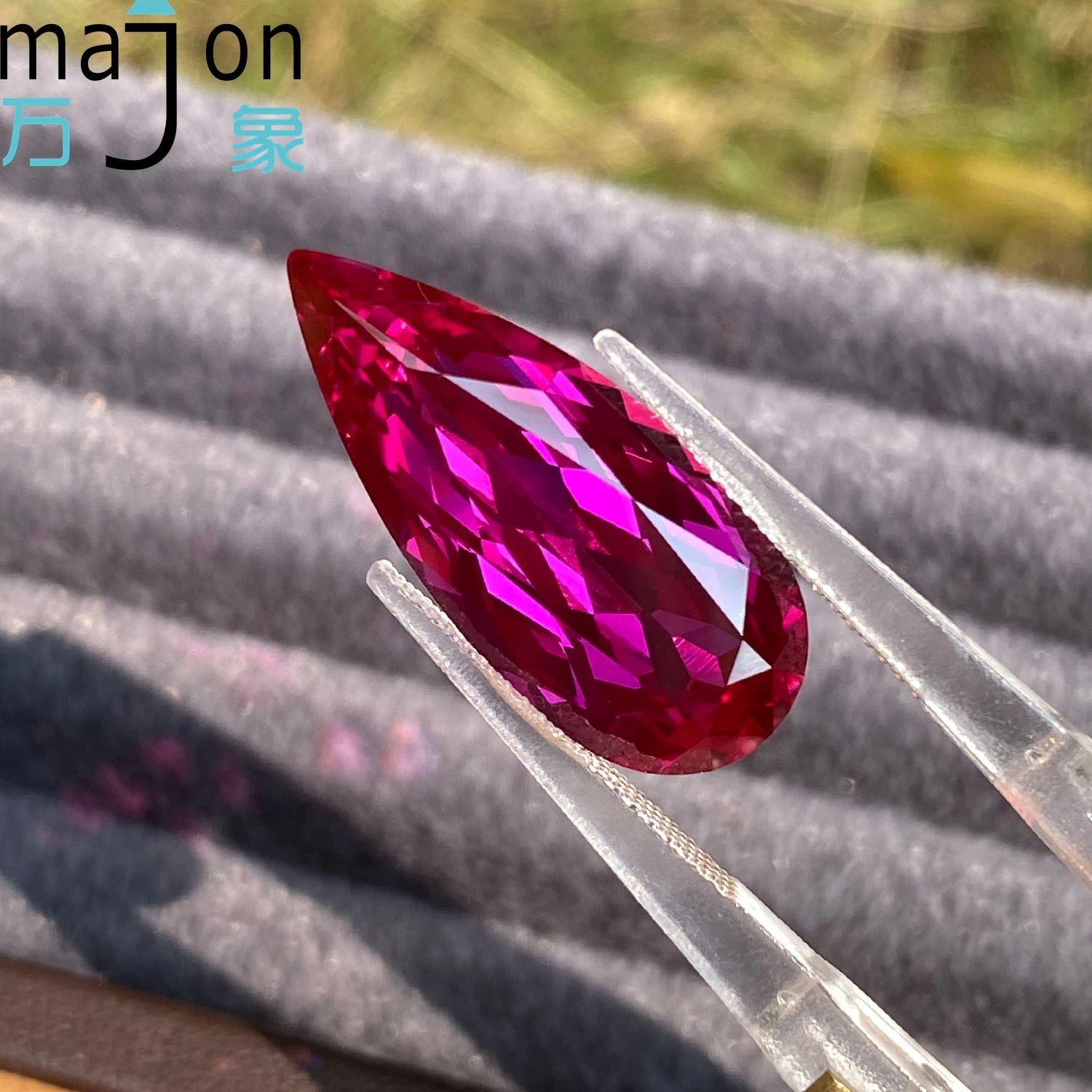 

Выращен в лаборатории сапфир розово-красный цвет грушевидной формы подвески DIY материалы для изготовления ювелирных изделий на выбор сертификат AGL