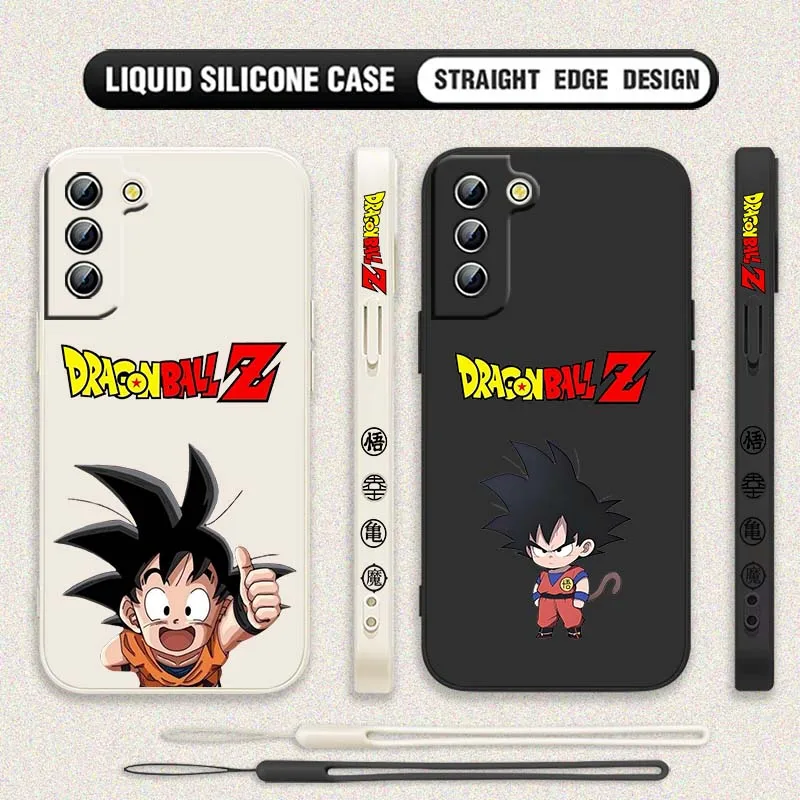 

Cartoon D-Dragon Ball Son Goku For Samsung Galaxy S25 S24 S23 S22 S21 S10 FE Plus Ultra 5G Liquid Left Rope Phone case Cover