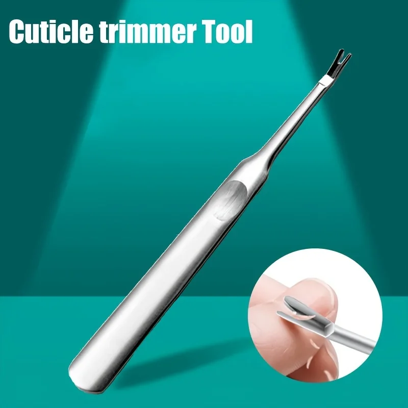 1pc Stainless Steel Cuticle Pusher Trimmer Remover Dead Skin Hangnails Nails Cleaner Scissors Remover Nipper Clipper