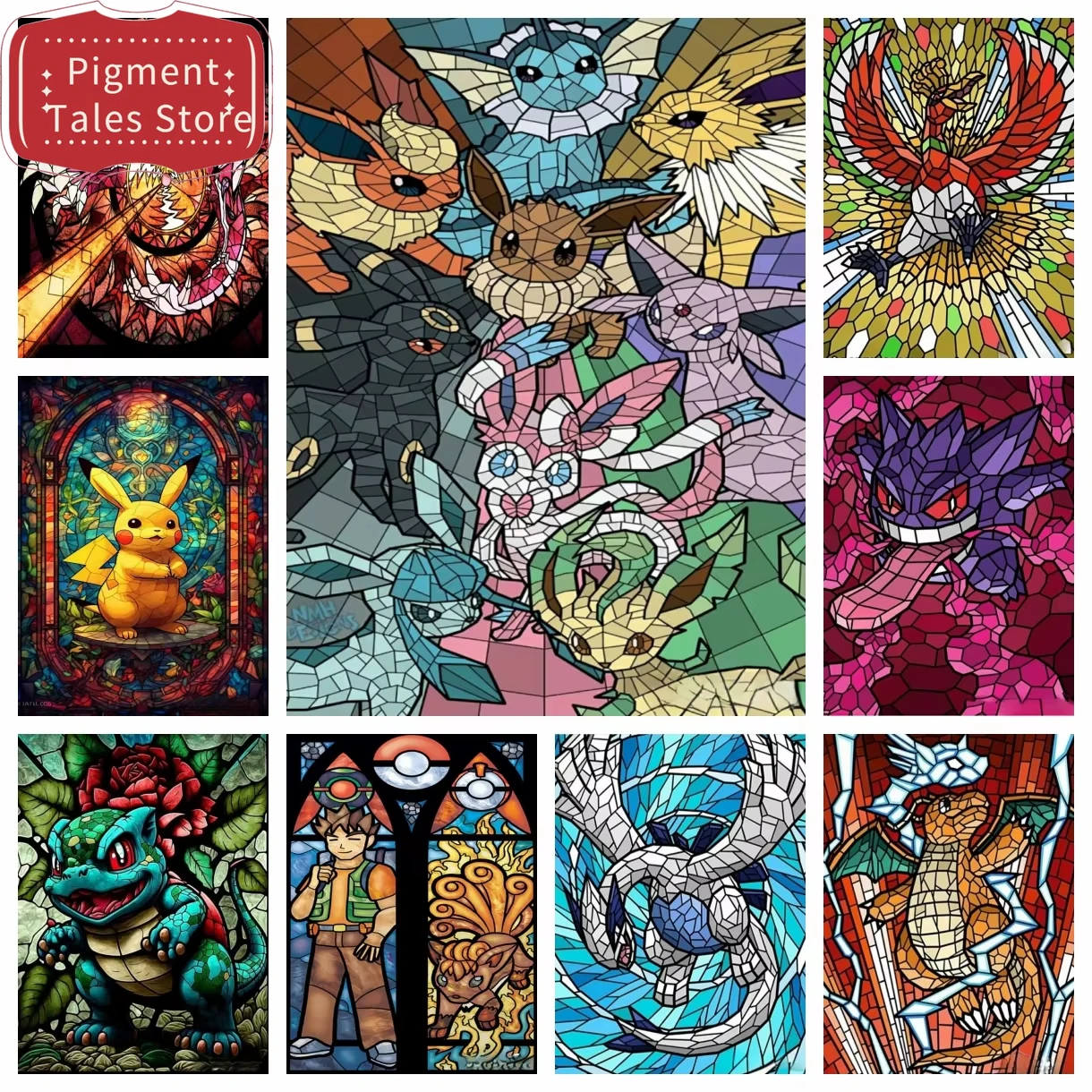 1 pieza de pintura al óleo sin marco de Pokémon Pikachu, linda caricatura de anime, pintura por números, lienzo pintado a mano, arte de pared para decoración del hogar, para adultos y niños