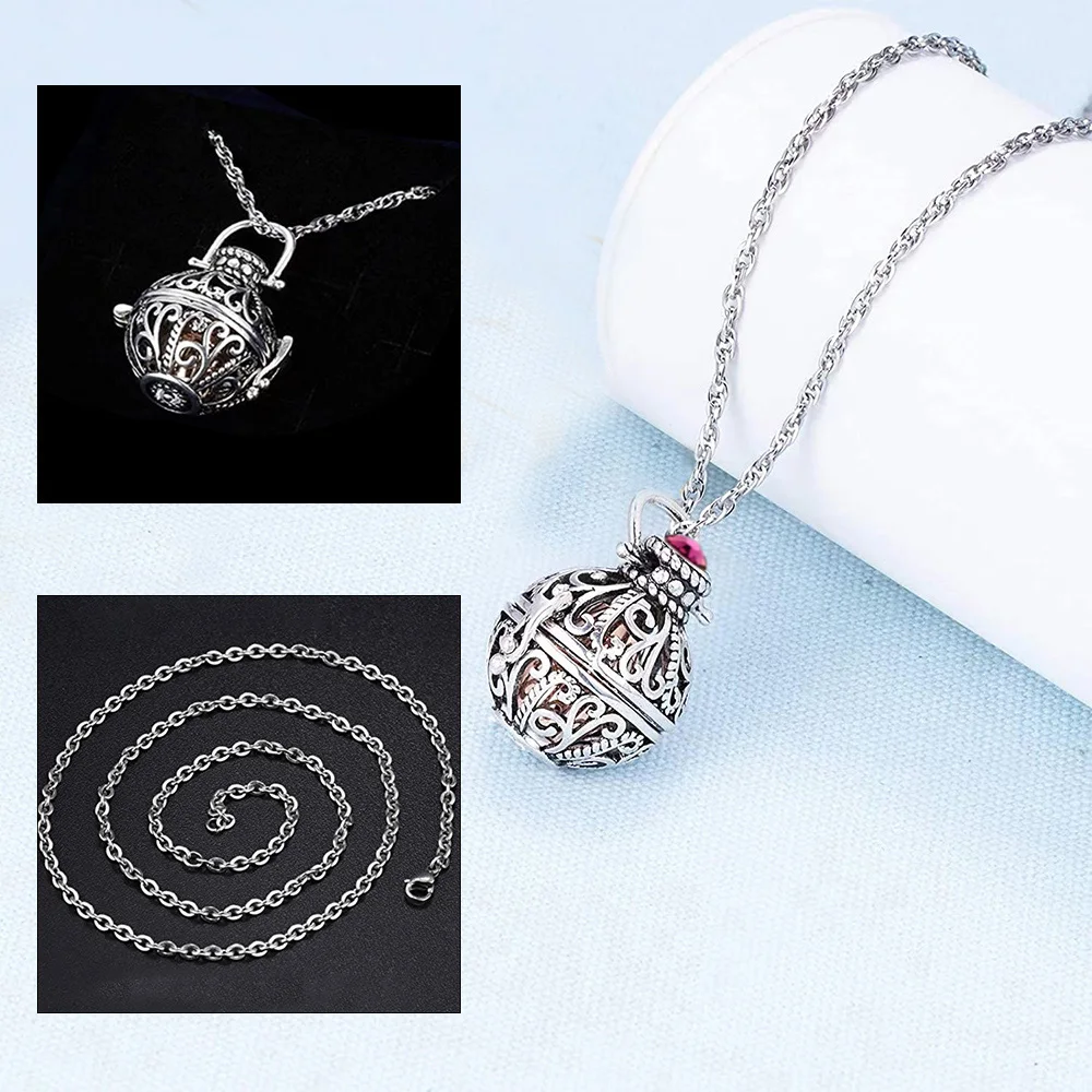 Женская круглая урна, Женская винтажная декоративная подвеска с полым цветком для кремации