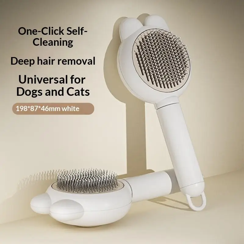Self Cleaning Pet Slicker Brush One Click Hair Remover Professional Grooming Comb For Long Short Fur Cat Dog Supply
