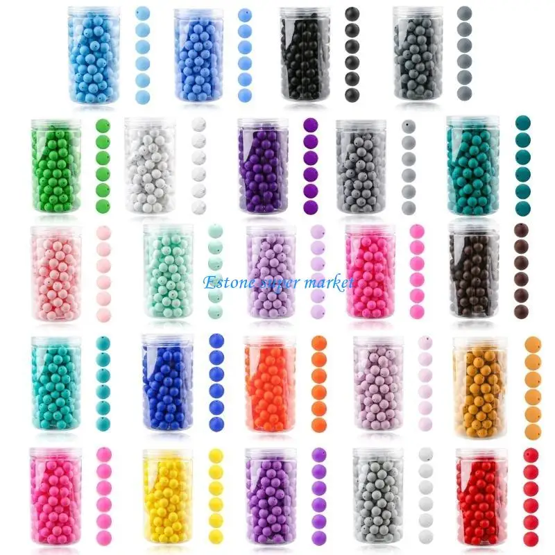 090B 105 Uds Cadena chupete cuentas sueltas DIY joyería silicona cuentas redondas dentición del bebé pulsera