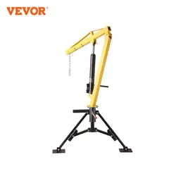 VEVOR 1000Lbs Hydraulic Truck Crane 360° Swivel Hitch Mounted Crane with Three Boom for Lifting Goods in Construction Forestry