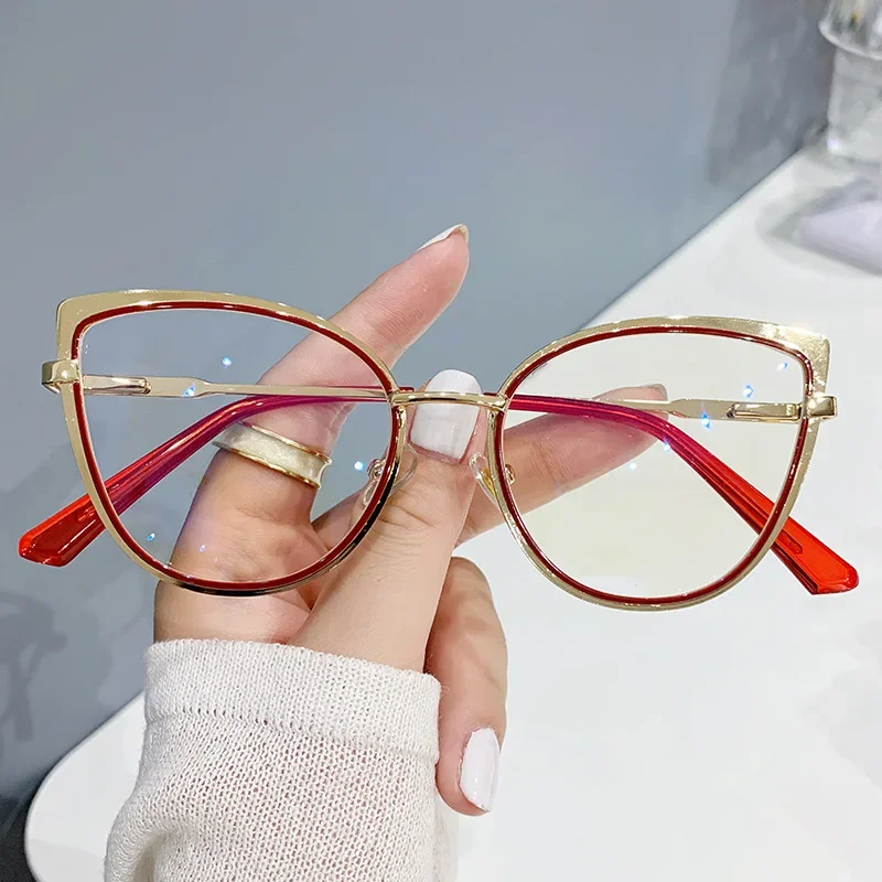 2024 Anti-blue Light Women Cat Eye Eyeglasses Frame Brand Designer Oversized Optical Glasses Frames Clear Glasses