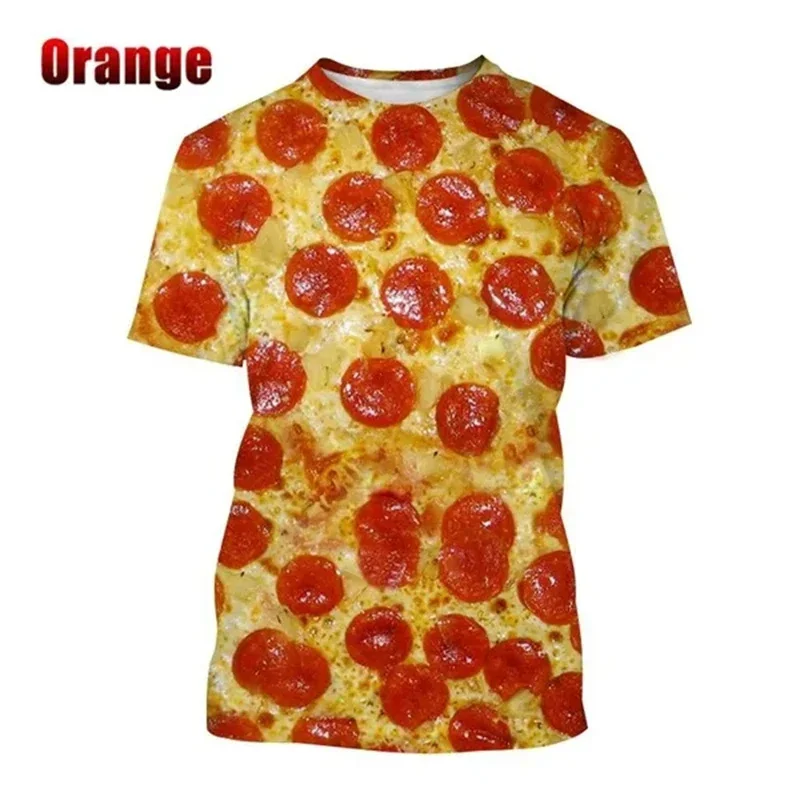 Funny Pizza 3D Printed T Shirts For Men Women Casual Delicious Food Graphic Short Sleeve Harajuku Streetwear Tops Tee Shirt