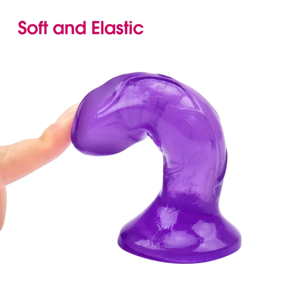 Erotic Soft Silicone Jelly Dildo for Women Realistic Small Penis Anal Plug Dick Suction Cup Strapon Adult  Sex Toys for Woman