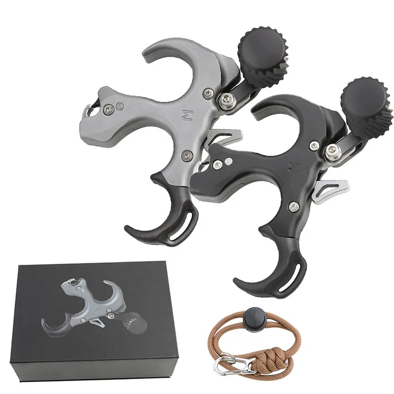 Alumínio Liga Bow Release, 3 Dedo, Arco Composto, Tiro, Thumb Trigger, Grip Aids, Aids Tool, Esquerda, Direita, Tiro com Arco, Caça