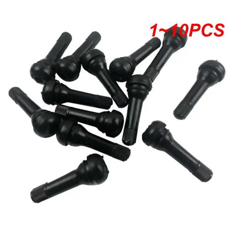 1~10PCS Automobile Vacuum Tire Valve Car Tubeless Valve TR414 Valve with Valve Core Black Rubber Snap Type Valve Stem Dust Cover