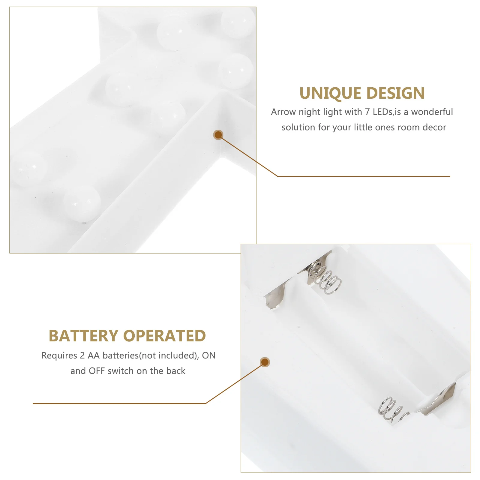 LED ضوء السهم تعمل سرادق أضواء بيضاء دافئة لديكور المنزل حفل زفاف هدية الكريسماس ضوء علامة السهم #4