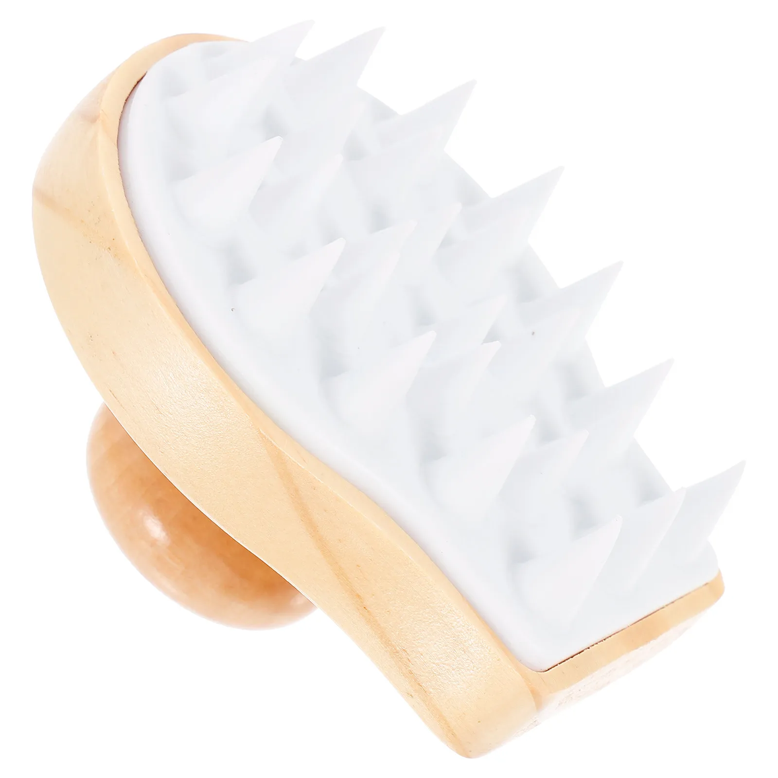 

Щетка для мытья волос с деревянной ручкой, массажная щетка для кожи головы, для очищения корней волос, снятия стресса с кожи головы, силиконовая расческа для очищения волос