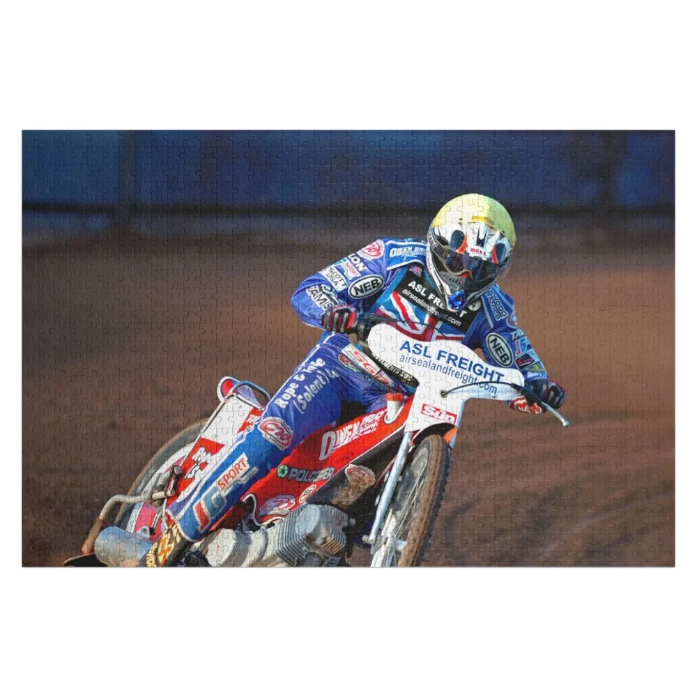 

Great Britain Speedway Motorcycle Action Jigsaw Puzzle Custom Wooden Gift Custom Name Child Toy Puzzle