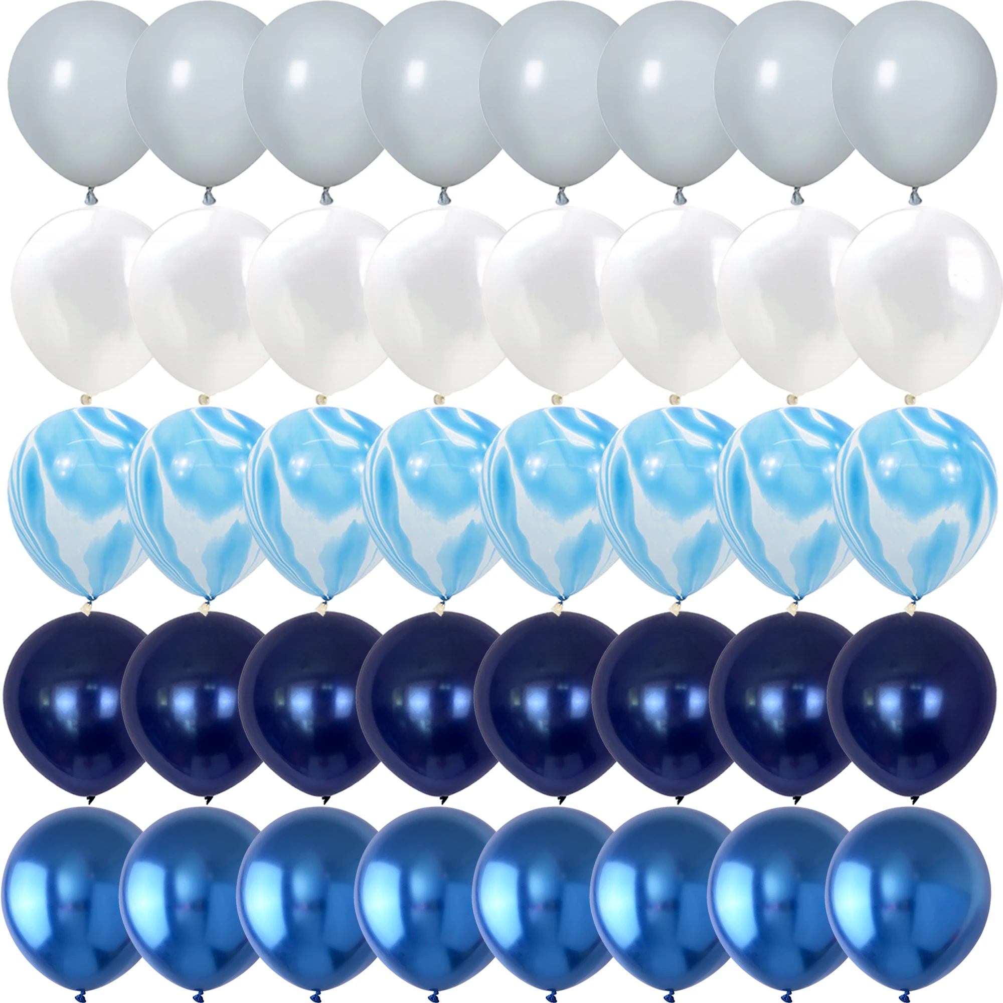 

40PCS Metal Blue Night Blue White Balloons Gender Reveal Wedding Valentine's Day Baby Shower Birthday Globos Party Decorations