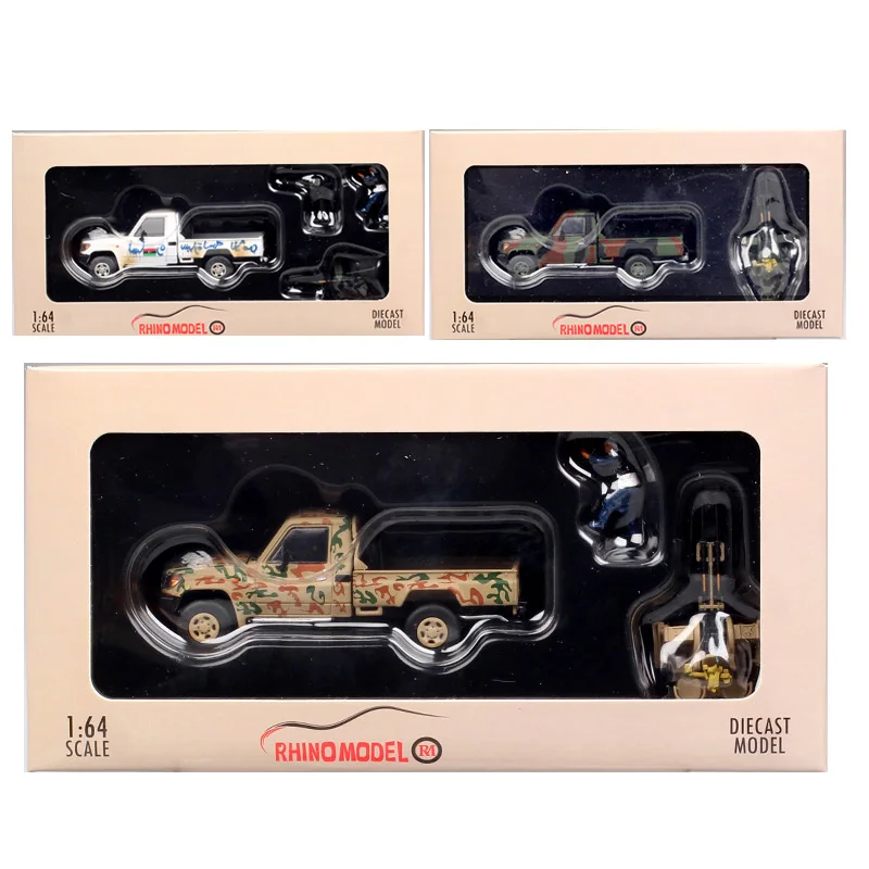 

RM Rhino масштаб 1/64 Toyota Land Cruiser LC79 LX Пикап Вооруженная военная Литая под давлением модель автомобиля Игрушечный автомобиль Сувенирная копия