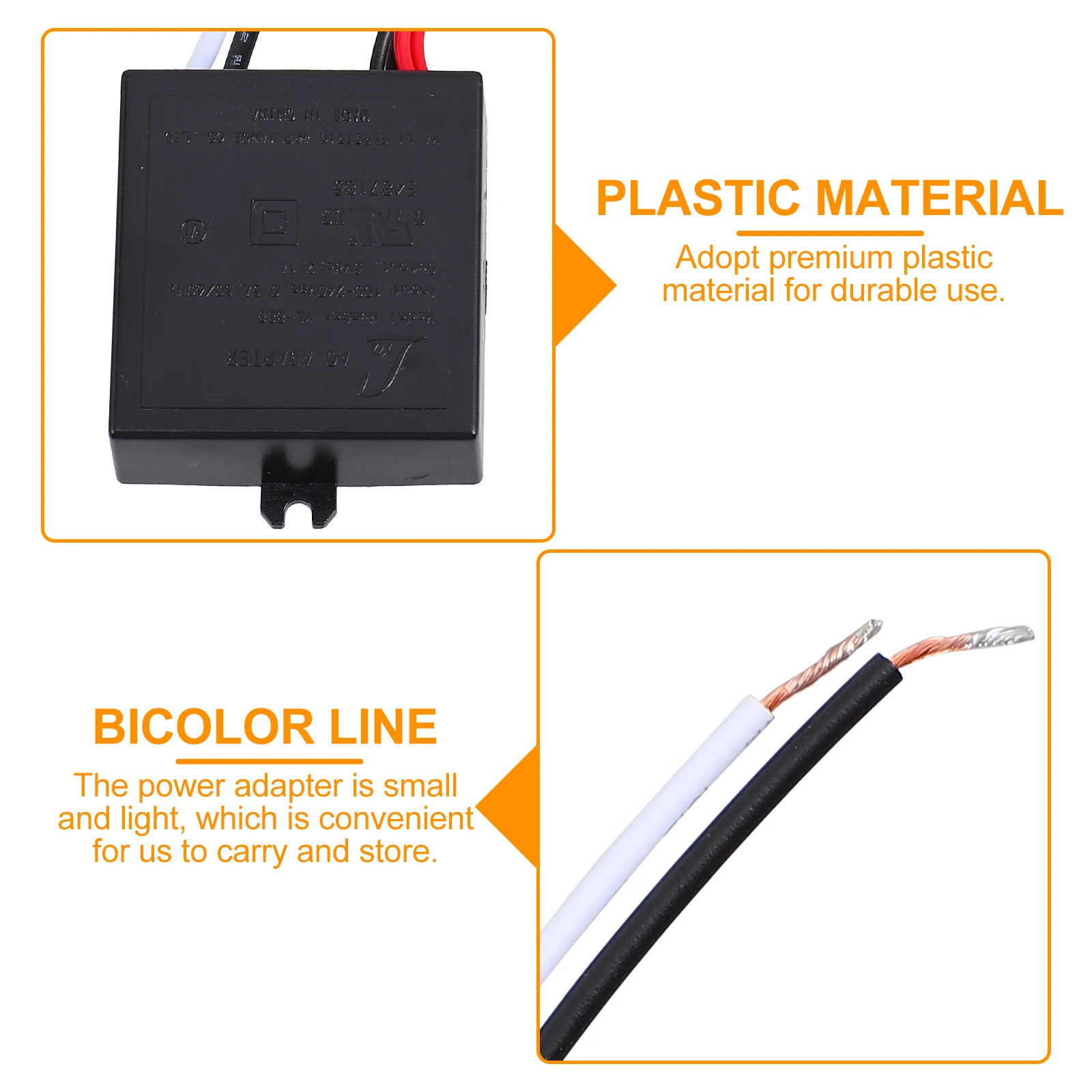

1 Set Usb Adapter For Desk Lamp Table Light Black Compact Durable Power Supply Home Office Use Plastic Electrical Device