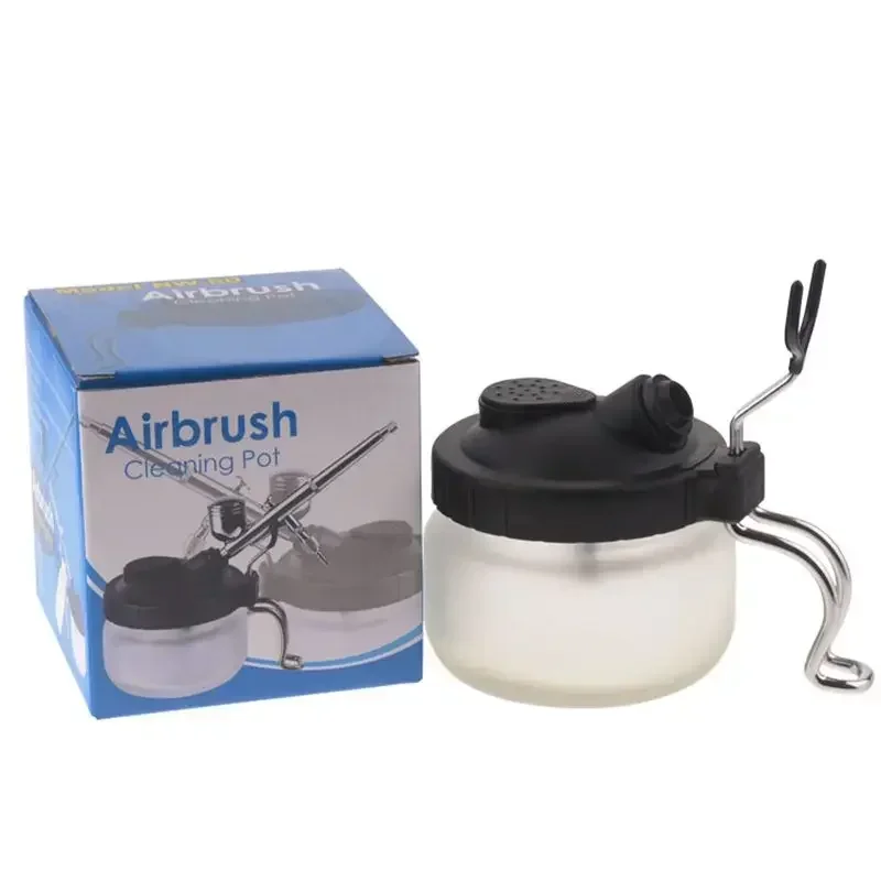 Airbrush Pen Cleaning Pot Washing Paint Air brush Cleaner Bottle Washing Tools For Paint Spray Pen Glass Cleaning Pot Jar Holder