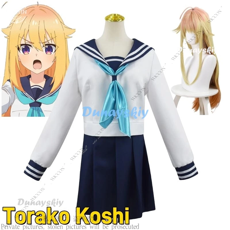 Torako Koshi Cosplay Costume Anime My Deer Friend Nokotan JK Sailor Uniform Halloween Party Woman Gradient Wig School Uniform