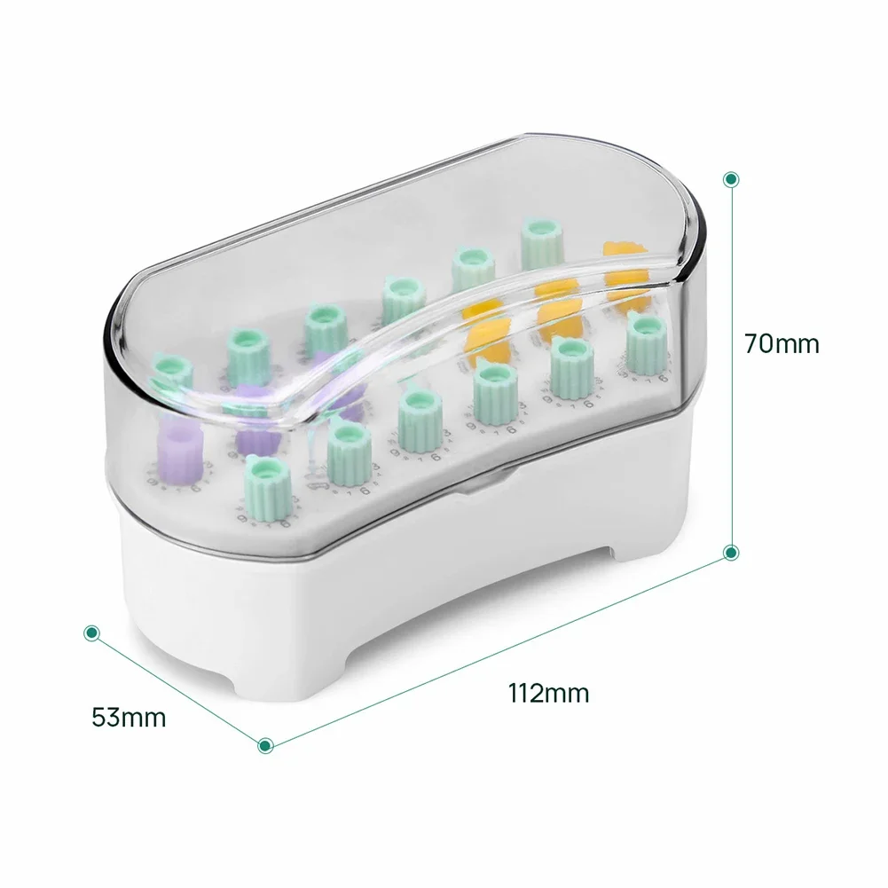 

Dental Root Canal File Counting Disinfection Box Autoclave Sterilizer Case Burs Endo Files Holder 12 Counting Knobs Distinction