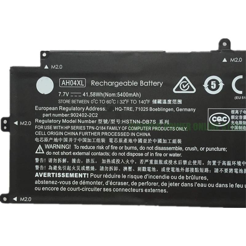 Laptop Battery AH04XL 41.58Wh AH04041XL HSTNN-DB7S 902402-2C2 902500-855 For Spectre x2 12-c000 X2 12-C001LA X2 12T-C000 Series