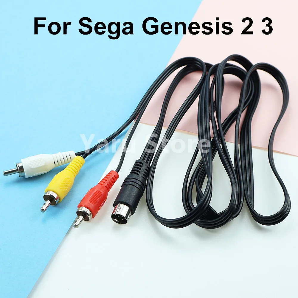 para-sega-genesis-2-3-ii-iii-cabo-de-conexao-3rca-para-9-pinos-niquelado-plug-jogo-cabo-18m-av-rca-cabo-de-audio-e-video