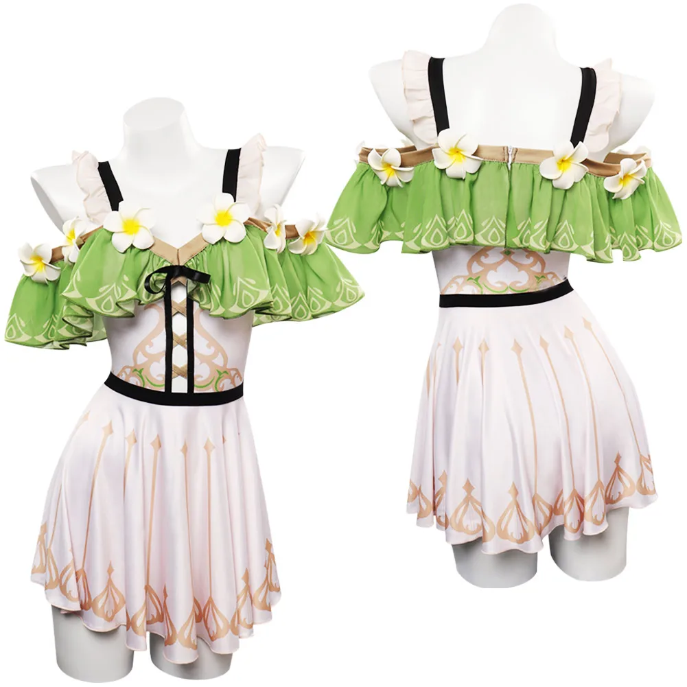 Genshin Impact Nahida Badeanzug Cosplay Kostüm Bade bekleidung Kleid Overall für Frauen Outfits Halloween Karneval Party Verkleidung Anzug