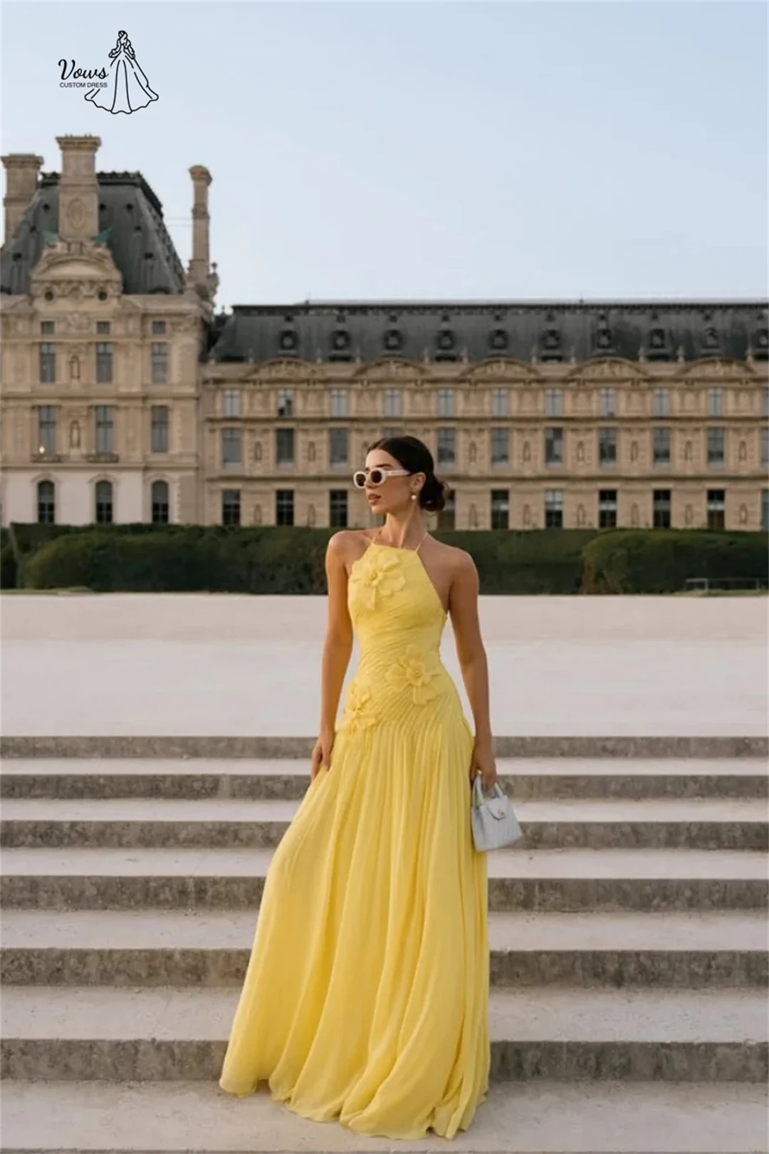 

Вечерние платья Vows Decals, женские элегантные коктейльные платья, 2021, женское платье для выпускного вечера, желтое шифоновое платье на заказ, вечернее платье