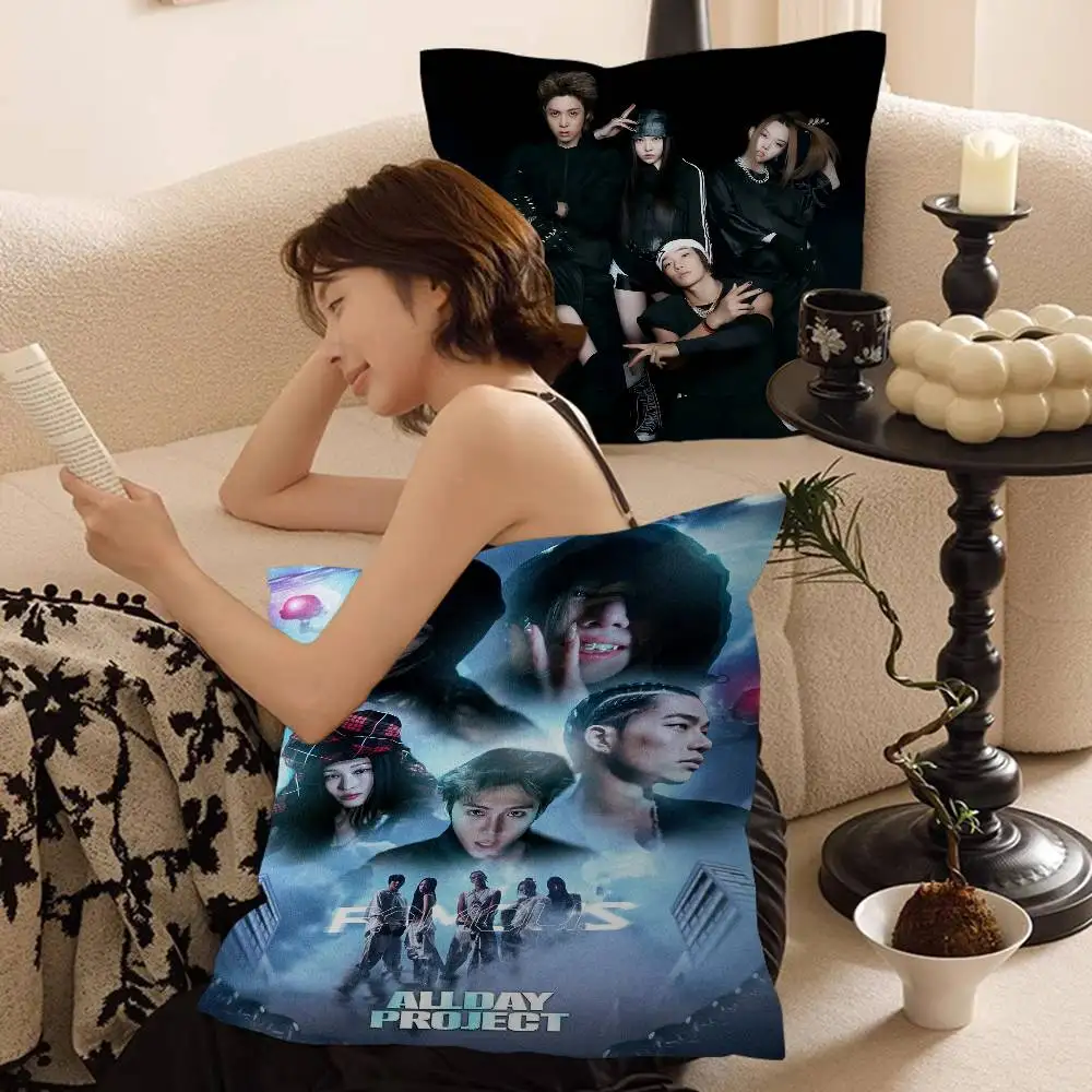 

Наволочка для подушки с изображением K-pop группы ALLDAY PROJECT, персонализированная, для спальни, детской комнаты, украшение для вечеринки, подарок на день рождения для детей