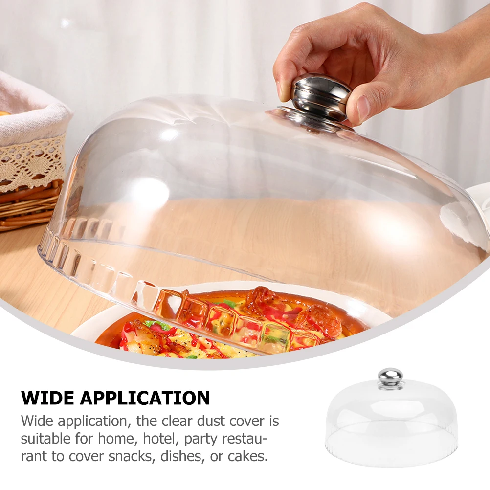 

2pcs Food Covers Plastic Cake Dome Transparent Dustproof Protector 26x11cm Clear Acrylic Snack Cover For Home Party