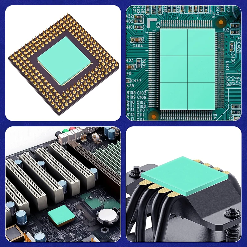 Confezione da 100 cuscinetti termici conduttivi in silicone M.2 SSD NVMe NGFF Pad termico per PC portatile PS5 Dissipatore di calore/GPU/CPU/Scheda grafica LED