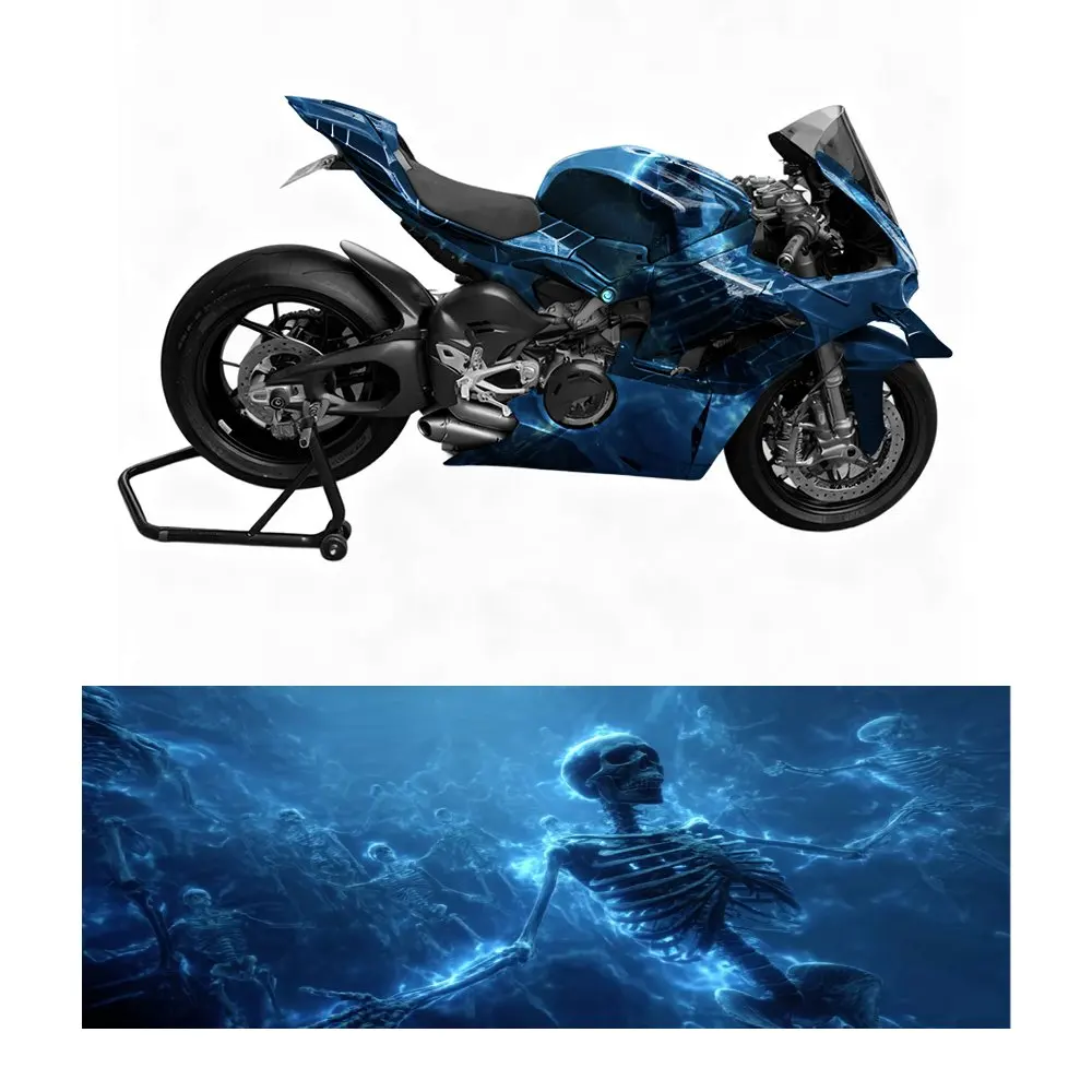 

Motorcycle Self-adhesive PVC Sticker,Mysterious And Terrifying Skeleton Pattern, Suitable For Most Motorcycles, Durable, Waterpr