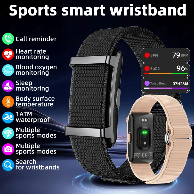 

No Screen Smart Watch for Android iOS Heart Rate HRV Monitor Fitness Tracker Steps Sports Band Waterproof Health Smart Bracelet