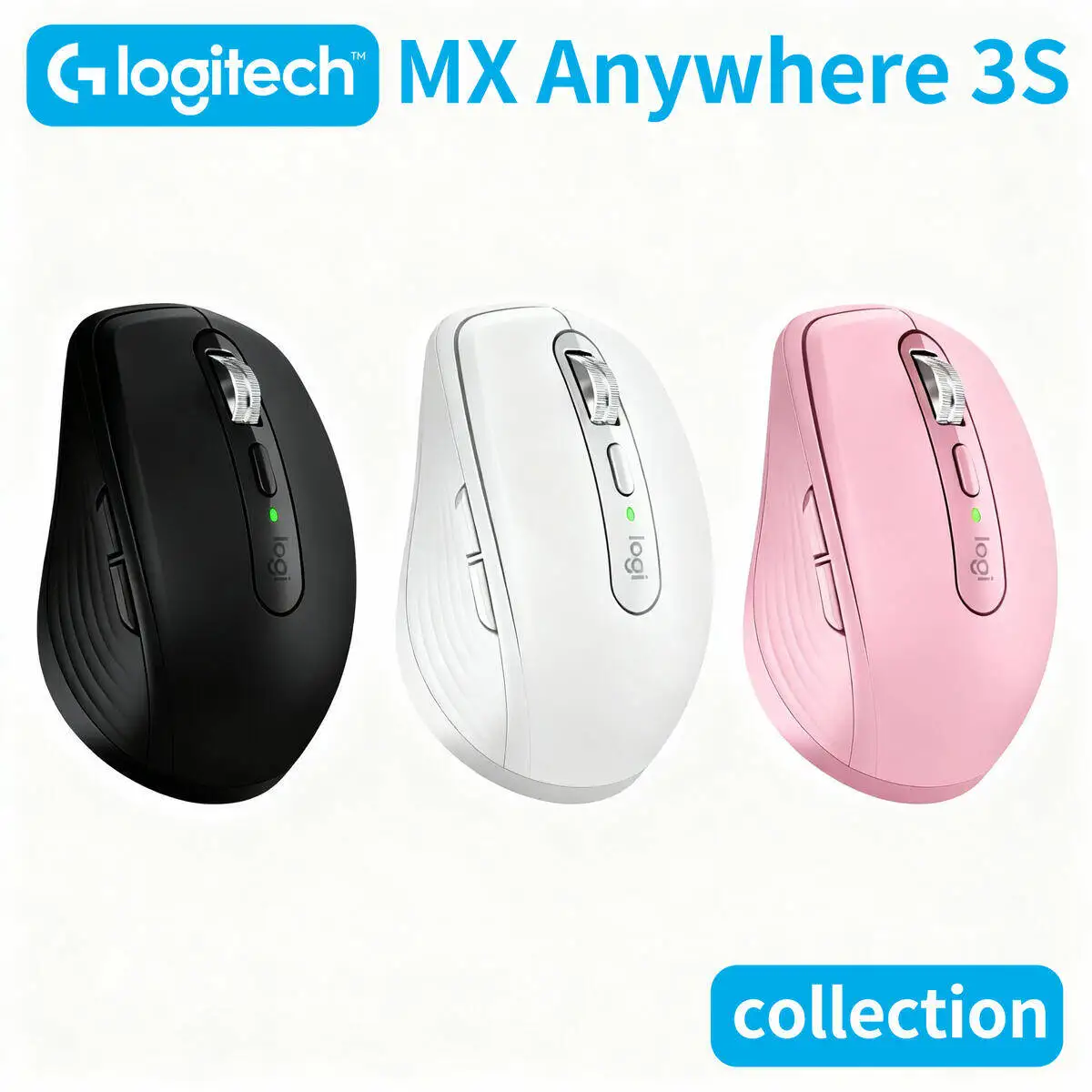 

Logitech MX Anywhere 3S Mouse – Silent Mechanical Switches, Adjustable DPI, Fast USB-C Charging
