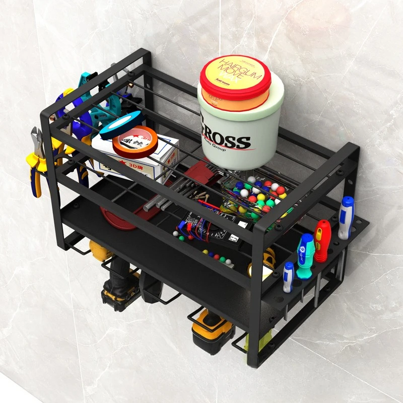 Power Tool Rack Wall-mounted Hardware Storage Holder Electric Drill Screwdriver Wrench Tools Organizer Multifunction Tools Rack