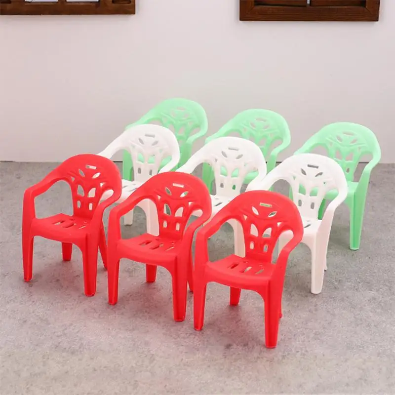 4PCS 미니 지원 미니어처 항목 안락 의자 플라스틱 등받이 의자 1/6 인형 집 액세서리 인형 가구 어린이 선물
